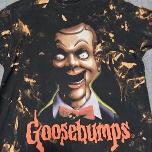 Goosebumps Night Of The Living Dummy Tie Dye T-Shirt Medium Black Orange cotton
